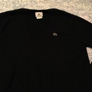 Like new, Lacoste sweater, black, V-neck