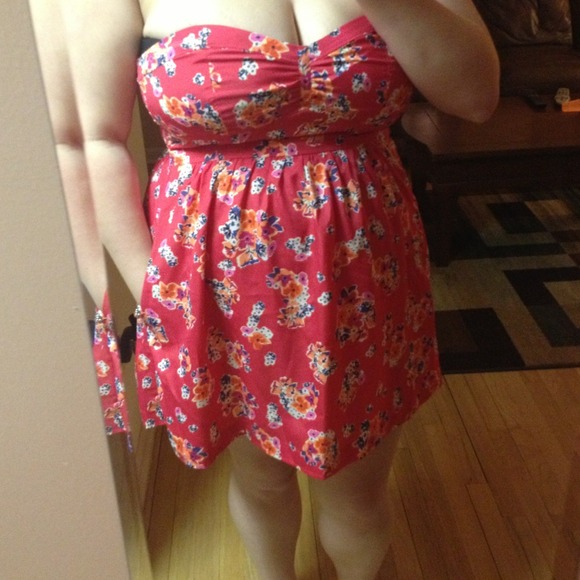 ❗Sold❗Pink floral tube top dress