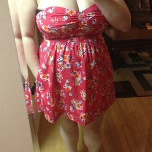 ❗Sold❗Pink floral tube top dress