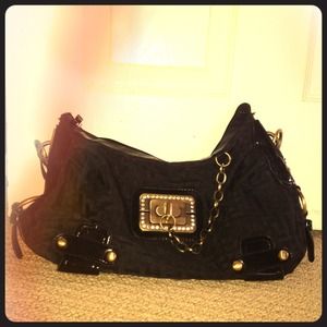 Black and gold handbag