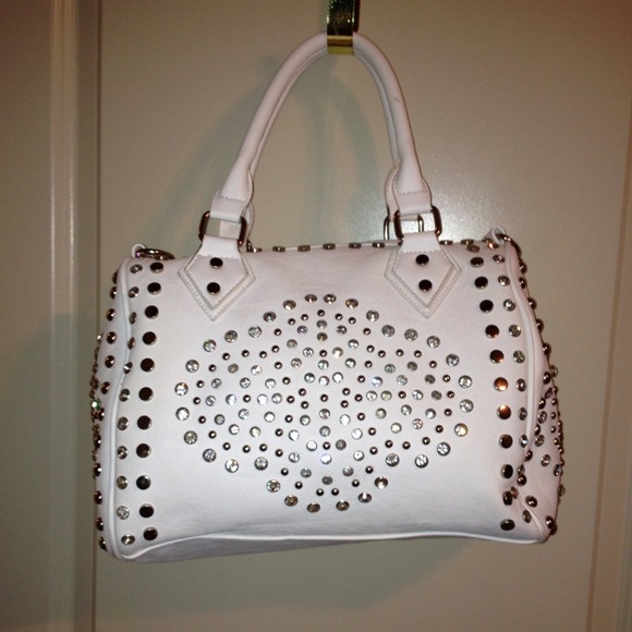 White purse with stones!