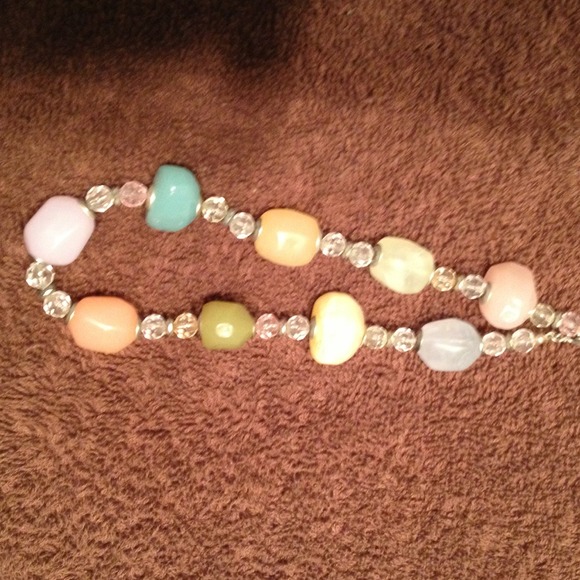 Colorful large stone necklace