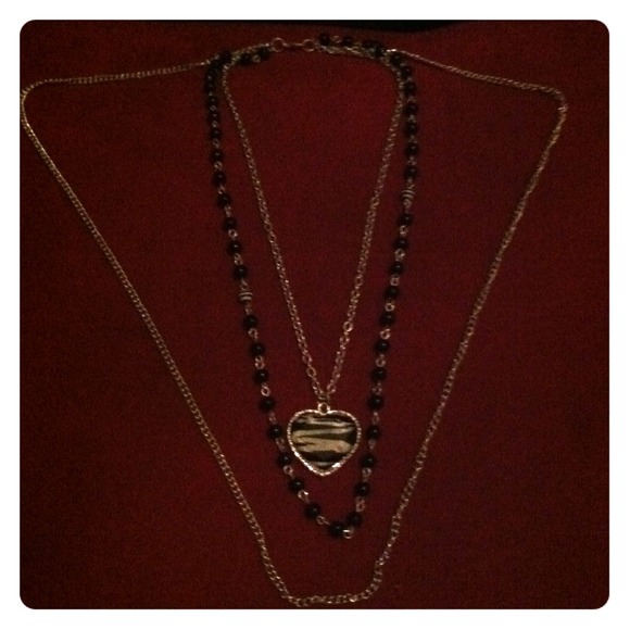 Old Navy Jewelry - Zebra 3-tier costume necklace. Worn once.