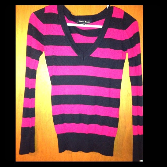 hot pink & black striped long sleeve
