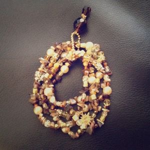 Gold and brown stone bracelet