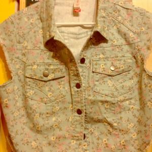 Cropped Floral Jean Jacket