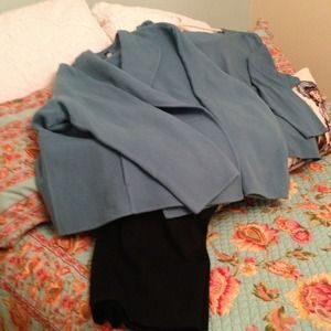 Jacket, matching top, black pants