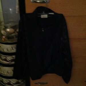 Ladies zip windshirt black  chevron