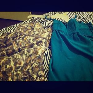 Cute blue tank & printed tank.