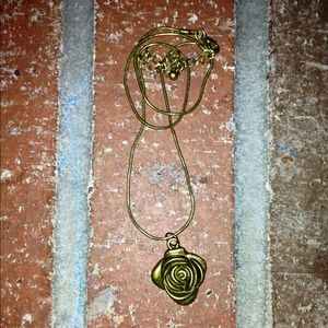 Bronze Rose Pendant Necklace