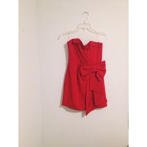 Forever 21 formal red bow prom dress