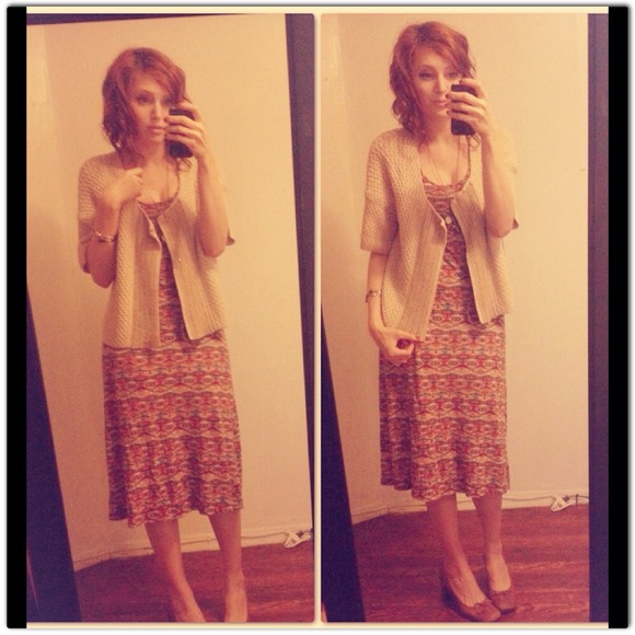 BUNDLED🎉Ann Taylor Loft Cream/Gold Cardigan - Picture 2 of 4