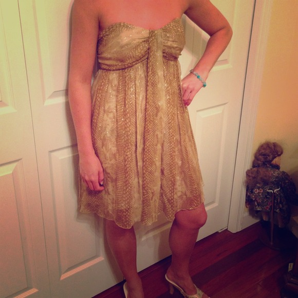 Express Gold Cocktail Dress