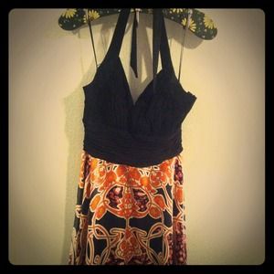 Sangria halter handkerchief dress