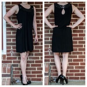 ❌TRADED❌ Black Shift Dress with Sequin Collar