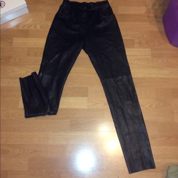 Black leather pants