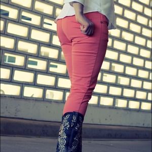 Coral skinny jeans
