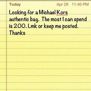 Looking for a Michael kors handbag