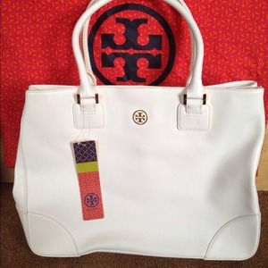 Tory burch white large purse