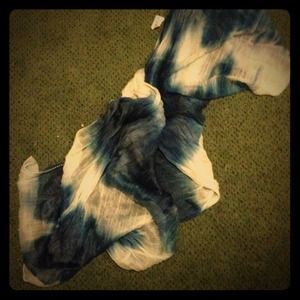 Blue and white scarf