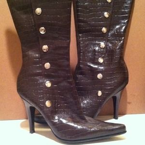 Nine West faux crocodile boots