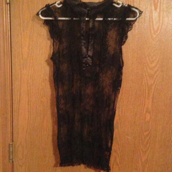 black sheer over shirt