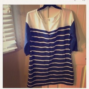 Baby blue & white strip dress