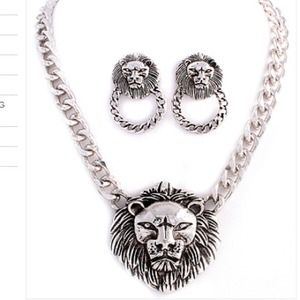 Lion Necklace and Earring Set