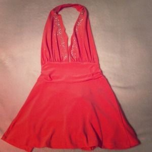 Coral sparkly halter top.  So adorable !!!!