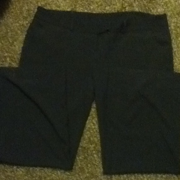 Soft stretchy woman's slacks wide leg dark grey