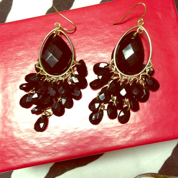 Cute black beaded earrings