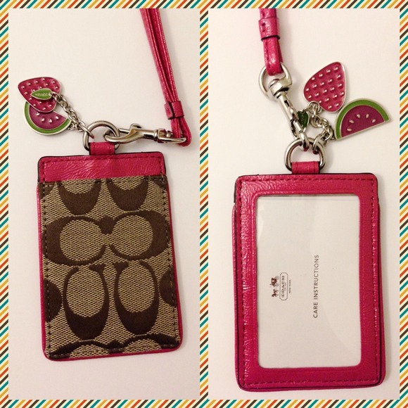Coach Accessories - 💕BrandNew💕Coach lanyard ID (fruit charm)