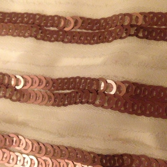 [NWT] Cream and copper sequin stripe tank - Picture 2 of 4