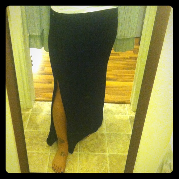 Traded!! Fold over black maxi long skirts!!
