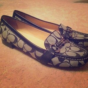 Black & Grey Coach Loafers