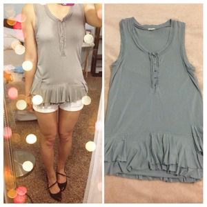 J Crew sleeveless top with ruffle hem