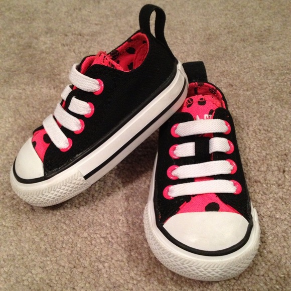 Infant Converse All Star's Pink/Black Polka Dots