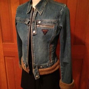 Guess jean jacket with Sherpa trim