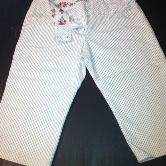 Khols white and grey pin striped