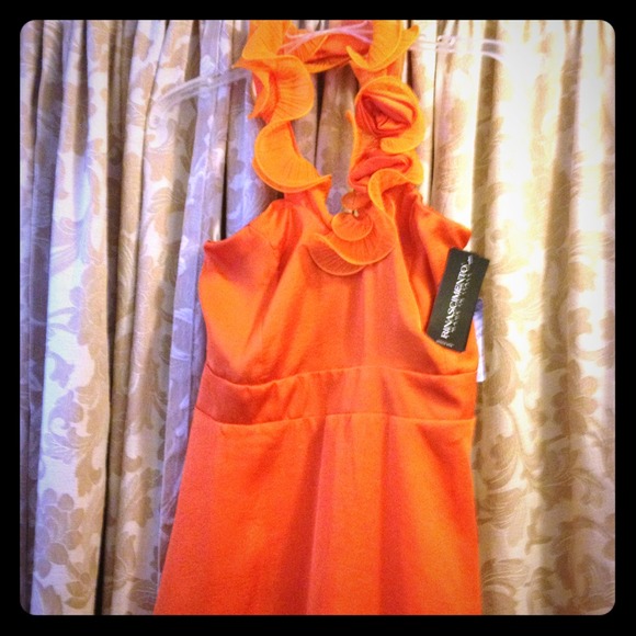 Reduced NWT XL orange Rinascimento halter dress!