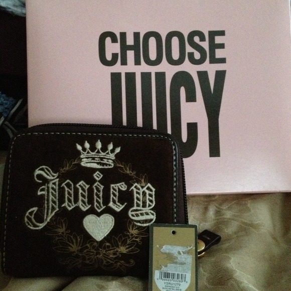 Juicy Couture Clutches & Wallets - Brown Juicy zip around wallet. Never used!