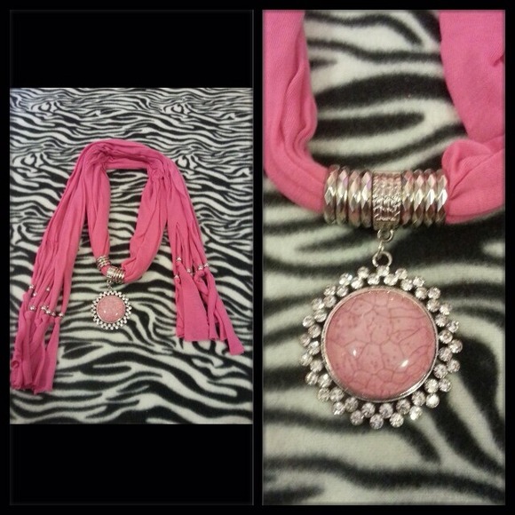 Pink jewelry scarf