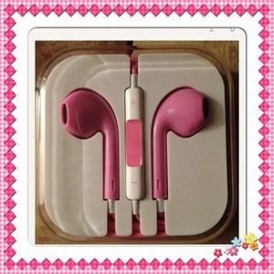 Pink headphones for iphone, ipod, ipad etc...