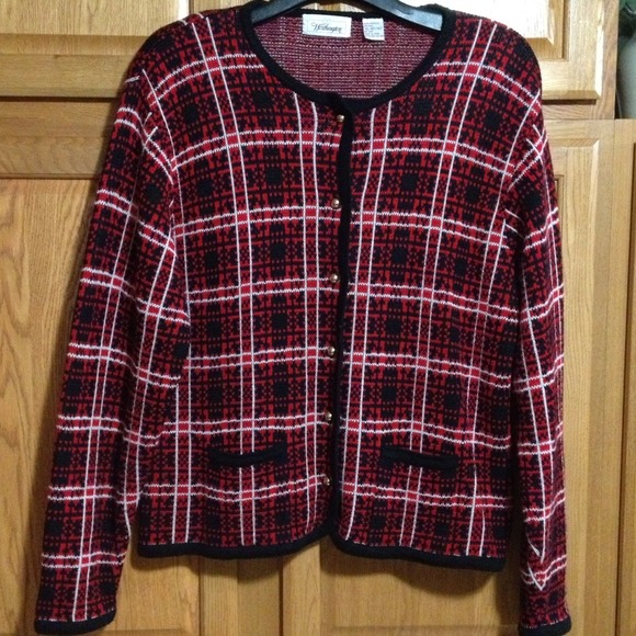 Red plaid sweater