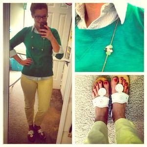 J. Crew kelly green popover XS