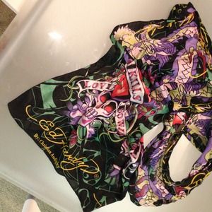 % authentic Ed hardy silk scarf % authentic Ed hardy silk scarf