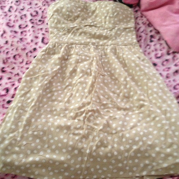 🚫BUNDLED🚫Brown poka dot strapless dress