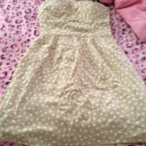 🚫BUNDLED🚫Brown poka dot strapless dress
