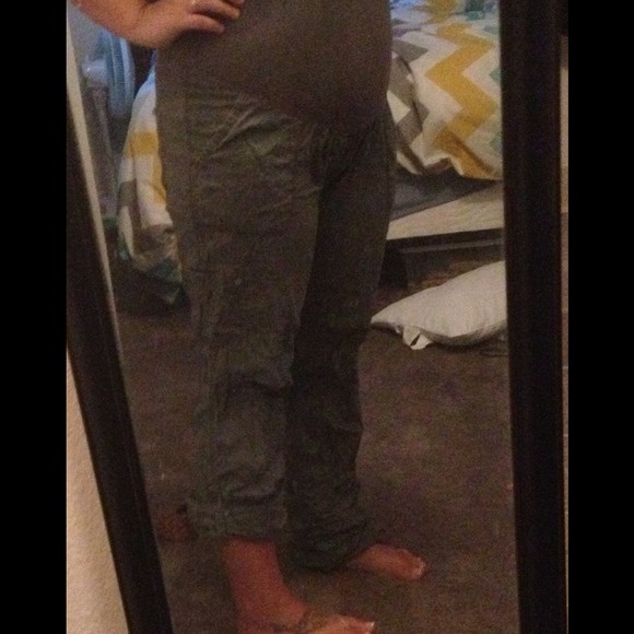 Charcoal grey Maternity convertible cargo pant