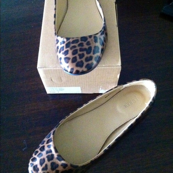 Jcrew printed patent tortoise ballet flats